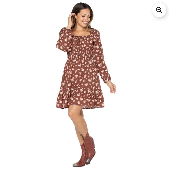 Floral Brown Dress - Picture 2 of 8
